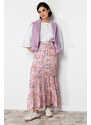 Trendyol Multi Color Floral Pattern Woven Skirt