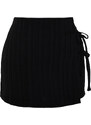 Trendyol Black Woven Tie Linen Blend Short Skirt