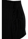 Trendyol Black Woven Tie Linen Blend Short Skirt