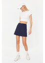 Trendyol Dark Navy Blue Reflector Printed 2 Layer Tennis Knitted Sports Shorts Skirt With Shorts With Pocket