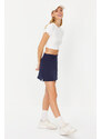 Trendyol Dark Navy Blue Reflector Printed 2 Layer Tennis Knitted Sports Shorts Skirt With Shorts With Pocket