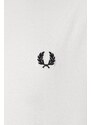 Bavlněné tričko Fred Perry Crew Neck T-Shirt bílá barva, s aplikací, M1600.129