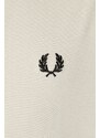 Bavlněné tričko Fred Perry Crew Neck T-Shirt béžová barva, s aplikací, M1600.V54