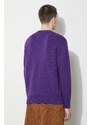 Vlněný svetr Human Made Low Gauge Knit Sweater pánský, fialová barva, HM27CS038