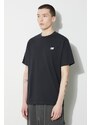 Bavlněné tričko New Balance Small Logo černá barva, s aplikací, MT41509BK
