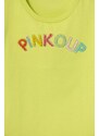 Dětské bavlněné tričko Pinko Up zelená barva