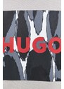 Bavlněná mikina HUGO pánská, šedá barva, s potiskem