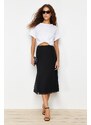 Trendyol Black Lined Tulle Maxi Knitted Skirt