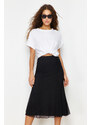 Trendyol Black Lined Tulle Maxi Knitted Skirt