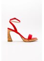 LuviShoes Reina Red Skin Women's Heeled Shoes