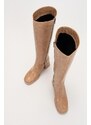 LuviShoes Noote Dark Beige Print Women's Boots