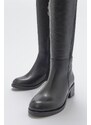 LuviShoes 1177 Black Leather Women's Boots