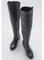 LuviShoes 1177 Black Leather Women's Boots