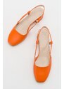 LuviShoes 66 Women's Orange Skin Heeled Sandals