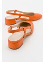 LuviShoes 66 Women's Orange Skin Heeled Sandals