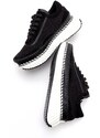 LuviShoes NANTE Black-Tweed Women's Sports Shoes