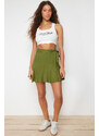 Trendyol Khaki Belt Detachable Viscose Woven Shorts Skirt