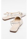LuviShoes BRACE Women's White Skin Sandals