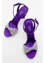 LuviShoes Blas Women's Purple Satin Heeled Shoes