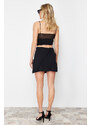 Trendyol Black Chiffon Fabric Ruffle Detail Mini Length Woven Skirt