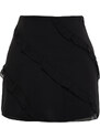 Trendyol Black Chiffon Fabric Ruffle Detail Mini Length Woven Skirt