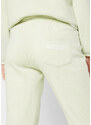bonprix Velmi hebké sportovní kalhoty se založenými lemy Zelená