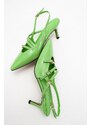 LuviShoes MAGRA Women's Green Patent Leather Heeled Shoes