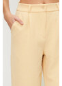 Trendyol Light Yellow High Waist Wide Leg/Wide Leg Pleated Woven Trousers