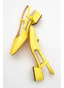 LuviShoes 66 Women's Yellow Heeled Sandals