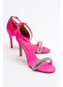 LuviShoes Siesta Women's Fuchsia Satin Heeled Shoes.
