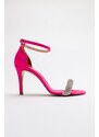 LuviShoes Siesta Women's Fuchsia Satin Heeled Shoes.