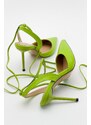 LuviShoes Bonje Green Women's Heeled Shoes