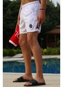 Madmext White Basic Swim Shorts 4262