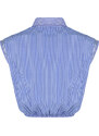 Trendyol Navy Blue Striped Woven Shirt with Stones on the Sleeves and Elastic Waist