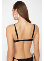 Trendyol Black Balconette V Accessory Bikini Top