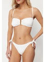 Trendyol Bridal Ecru Strapless Accessory Textured Regular Bikini Set