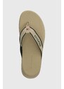 Žabky Tommy Hilfiger DUAL DENSITY TOE BEACH SANDAL pánské, béžová barva, FM0FM05015