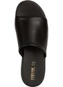 Kožené pantofle Geox D XAND 2.2S dámské, černá barva, na platformě, D45M1C 00043 C9999
