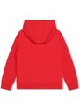 Dětská mikina HUGO červená barva, s kapucí, s potiskem