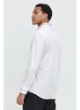 Bavlněná košile HUGO bílá barva, slim, s klasickým límcem