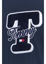 Bomber bunda Tommy Jeans tmavomodrá barva, zimní, oversize