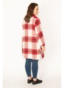 Şans Women's Plus Size Red Praises Lumberjack Shirt with Snap Buttons