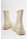 LuviShoes ALIAS Women's Beige Scuba Boots