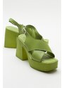 LuviShoes COVA Women's Green Heeled Sandals