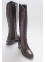 LuviShoes Acro Brown Skin Genuine Leather Women's Boots.