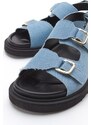 LuviShoes HERMOSA Blue Women's Jeans Sandals