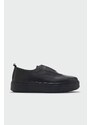 LuviShoes Boom Women's Black Leather Sneakers