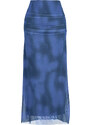 Trendyol Indigo Draped Maxi Tulle Stretch Knitted Skirt