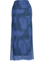 Trendyol Indigo Draped Maxi Tulle Stretch Knitted Skirt