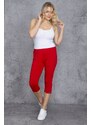 Şans Women's Plus Size Red Side Striped Leggings and Capri Pants